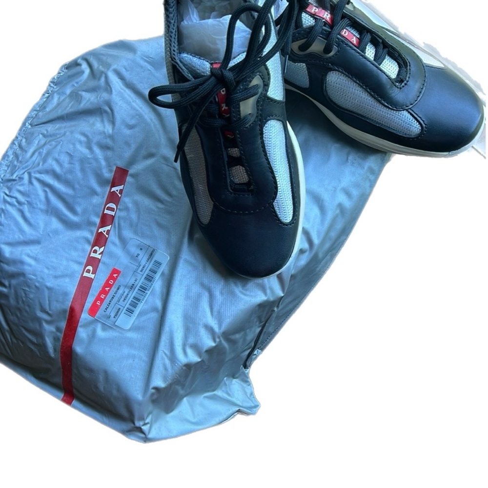 Prada Black and White Athletic Shoes